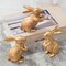 Resin Vintage Gold Bunny Decor Rabbit Figurines, Small Easter Bunny Figurine Set of 3